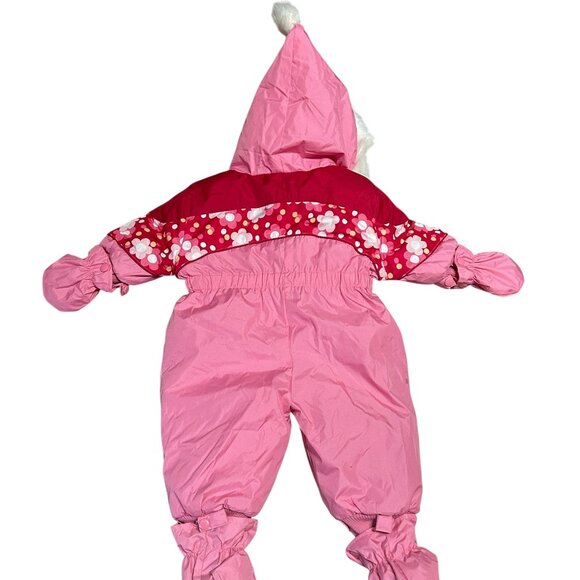Vintage Sesame Street Zoe Pink Baby Snowsuit 12M Fur Hood Mittens Booties NWOT - Picture 6 of 10